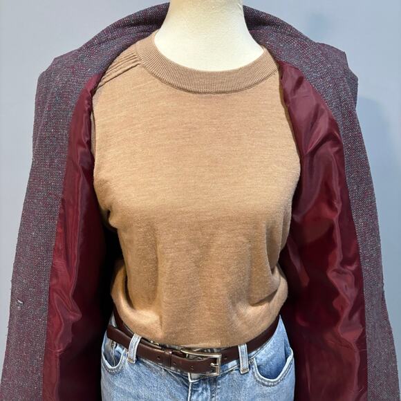 Vintage Courtenay women's wool blazer burgundy and maroon tweed, women’s size 10 - Picture 3 of 11